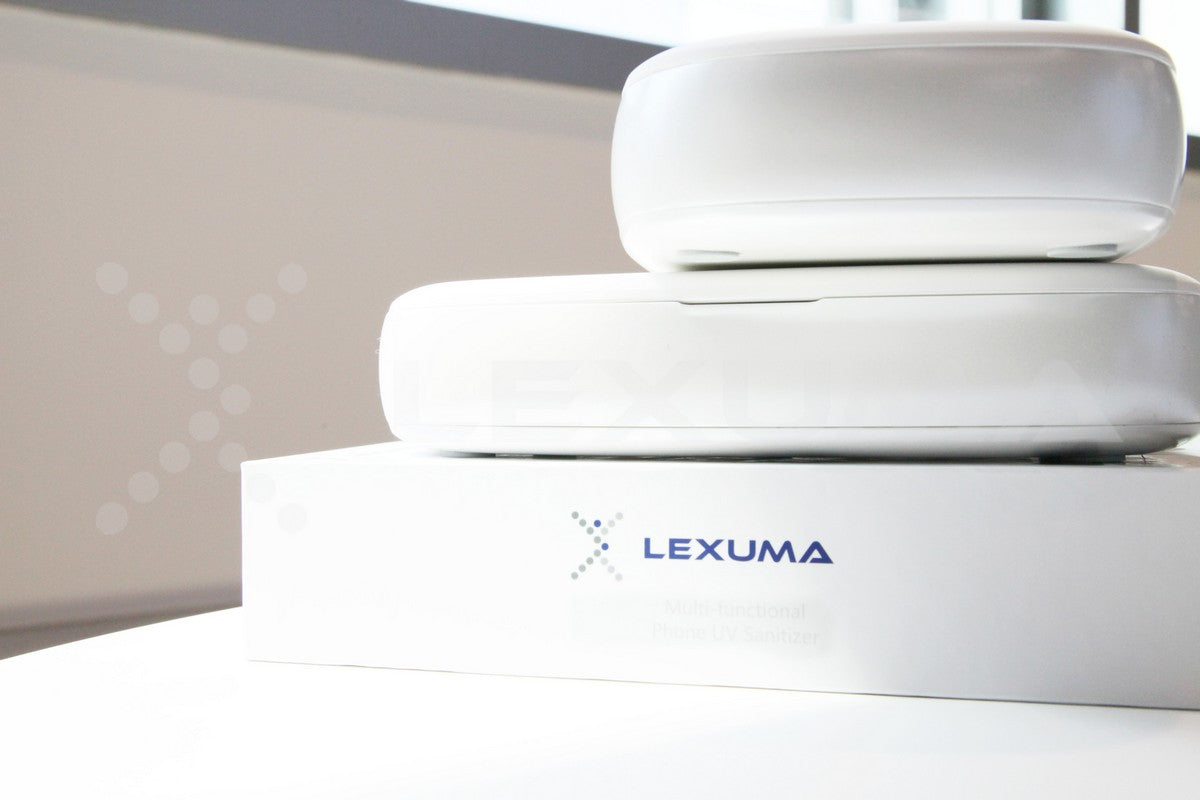 Dimbuyshop Lexuma XGerm mobile phone UV Sanitizer disinfectant phonesoap accessories 多功能手機紫外線消毒器 紫外線消毒 消毒產品 殺滅細菌 手機清潔 clean your phone white in color 包裝設計