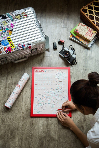 Japan Scratch Travel Map - Travel to Japan decoration stationery日本旅行刮刮地圖（內附刮刮片） travel