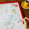 Japan Scratch Travel Map - Travel to Japan decoration stationery日本旅行刮刮地圖（內附刮刮片） red