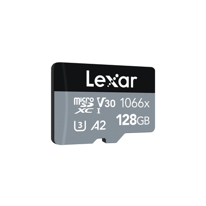 Lexar Professional 1066X Microsdxc UHS-I 128GB memory card (not attached adapter)