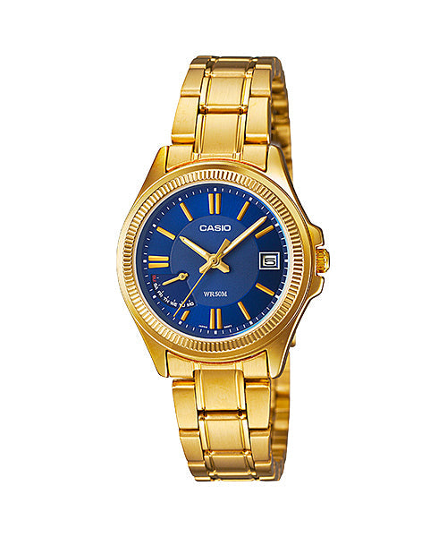 CASIO Gold Tone Blue Watch #LTP-E115GB-2AVDF