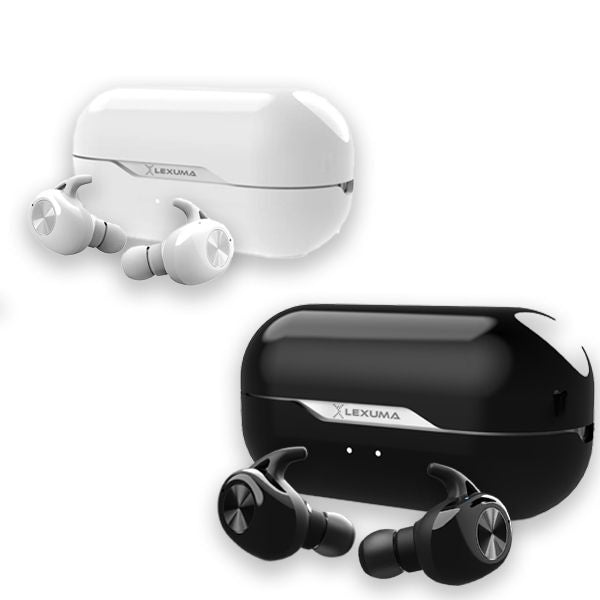 Lexuma XBud True Wireless TWS In-Ear Bluetooth Sports Earbuds earphone headphone  [With Charging Case] - white and black
