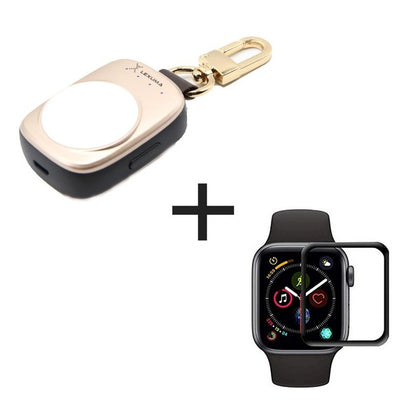 Apple Watch Power Bank portable charger and Apple Watch Series 4 and Series 5 3D Tempered Glass Screen Protector Wireless Charging Travel Charger 辣數碼 dimbuyshop Apple watch series 4 screen protector anti scratch anti-fingerprint tempered glass screen protector film plus