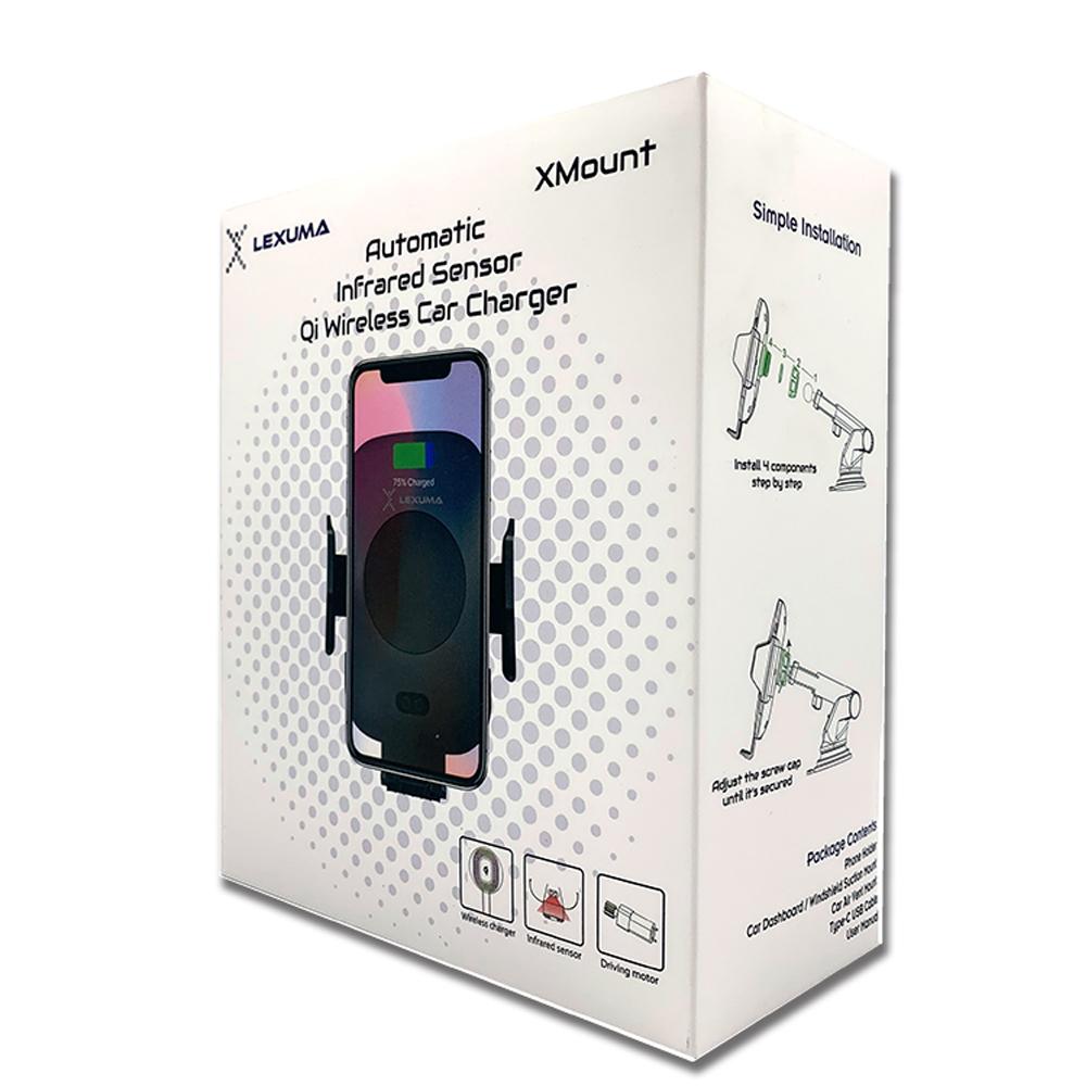 Automatic Infrared Sensor Qi Wireless Car Charger Mount  Lexuma XMount 紅外線自動感應無線充電車架  package