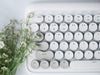 Lofree -Wireless- Mac- Mechanical- Keyboard - Vernal- White - flower