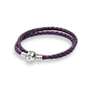 Pandora Moments Double Woven Leather Bracelet - Purple #590705CPE-D2 38cm