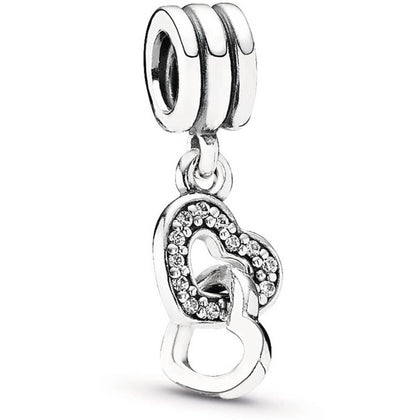 Pandora Interlocking Heart Pendant Charm #791242CZ