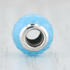 Pandora Abstract silver charm with faceted sky blue crystal #791722NBS