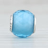 Pandora Abstract silver charm with faceted sky blue crystal #791722NBS