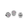 Pandora Abstract silver charm with blush pink crystal and clear cubic zirconia #7791763NBP