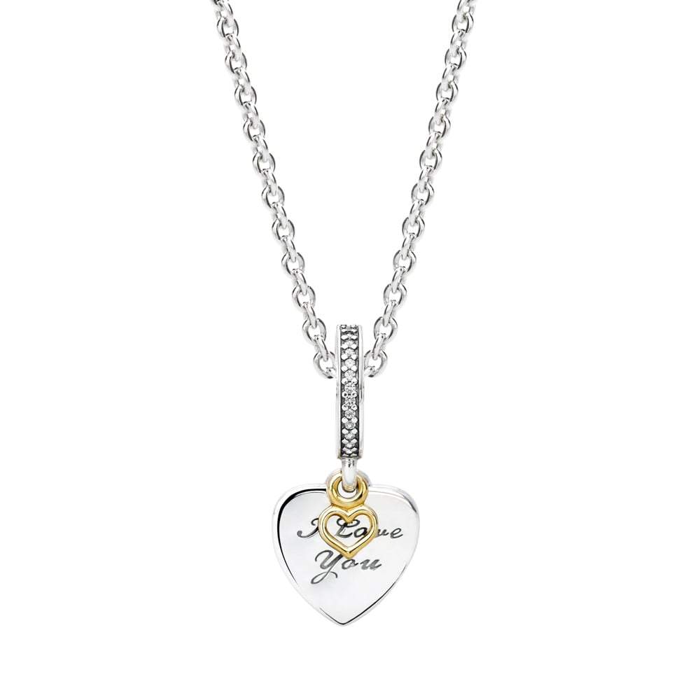 Pandora I Love You Forever Heart Dangle Charm #792042CZ