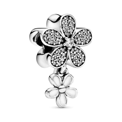 Pandora Dangling Daisy Flower Pavé Charm #792098CZ