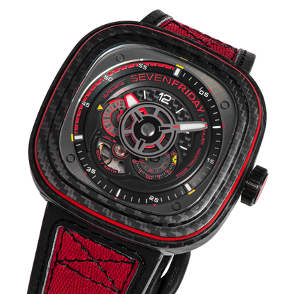 SEVENFRIDAY P3C/04 "RED CARBON" Watch