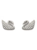 SWAROVSKI Swan Rhodium Plated & Clear Crystal Earrings #1116357