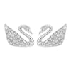 SWAROVSKI Swan Rhodium Plated & Clear Crystal Earrings #1116357