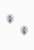 SWAROVSKI Christie Pear Rhodium with Blue & Clear Crystal Stud Earrings #5113783