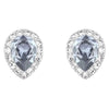 SWAROVSKI Christie Pear Rhodium with Blue & Clear Crystal Stud Earrings #5113783