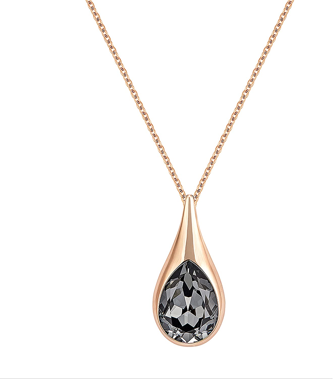 SWAROVSKI玫瑰金和黑色水晶水滴狀吊墜 #5158849 SWAROVSKI Drop Rose Gold & Black Crystal Pendant