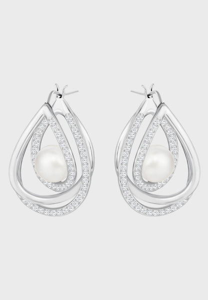 SWAROVSKI Free Pearl Earrings - Rhodium/White #5217718