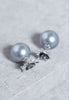 Swarovski Fantastic Grey Crystal & Pearl Rhodium Earrings #5230607