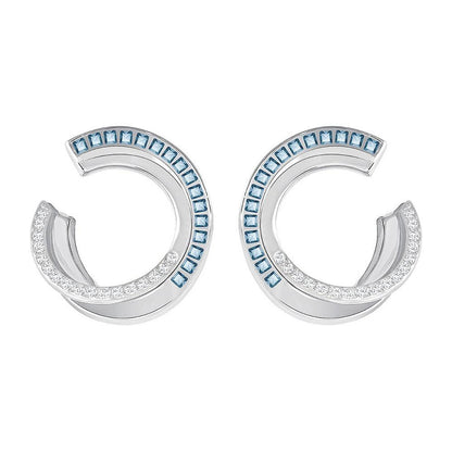 SWAROVSKI Hero Hoop Earrings Teal Rhodium #5352226