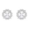 SWAROVSKI Sparkling Dance Rhodium Plated & Clear Crystal Flower Earrings #5396227
