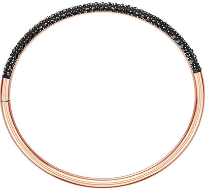 SWAROVSKI Swan Logo Stone Bangle with Hematite Jet #5482503