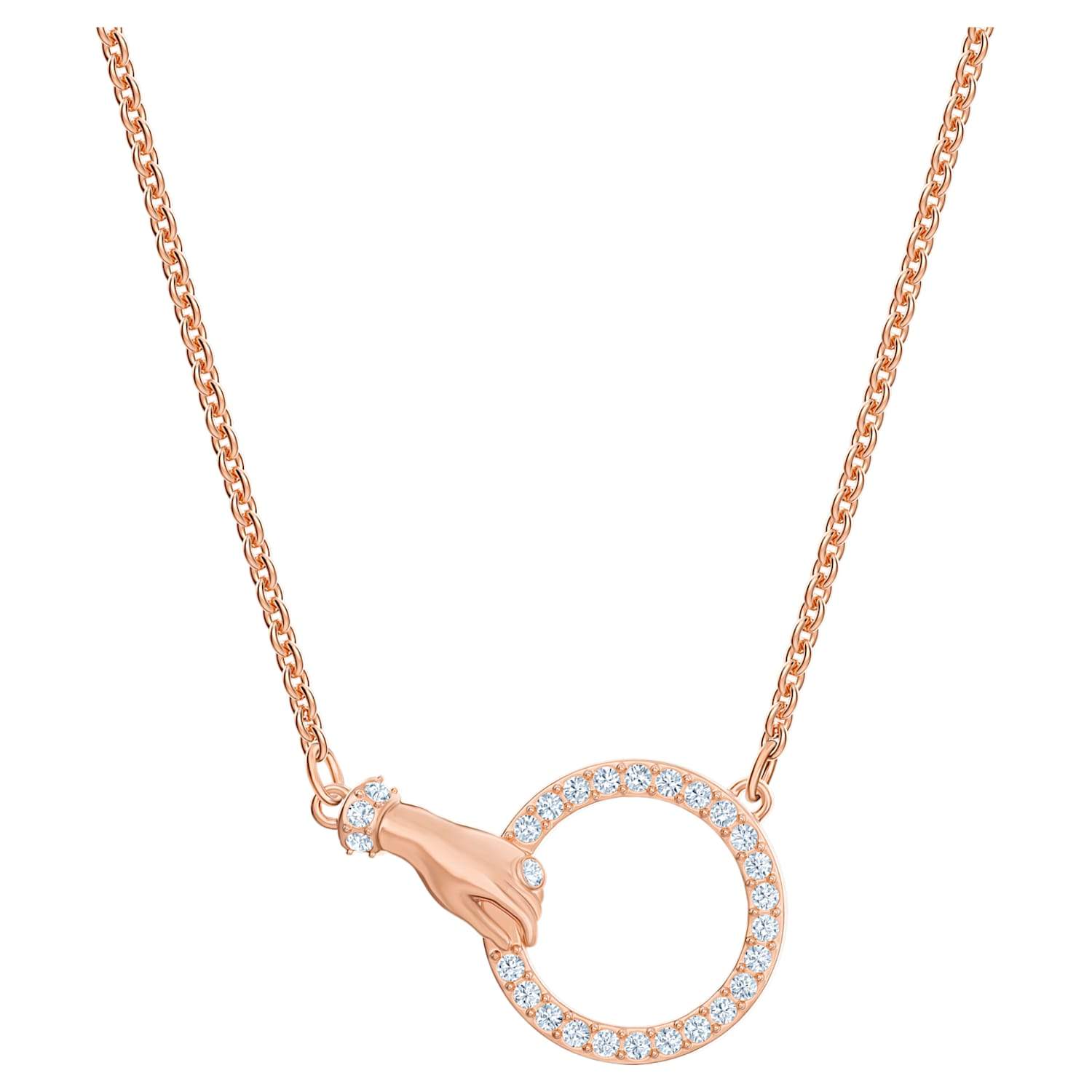 SWAROVSKI Symbolic Hand Necklace - White & Rose Gold #5489573
