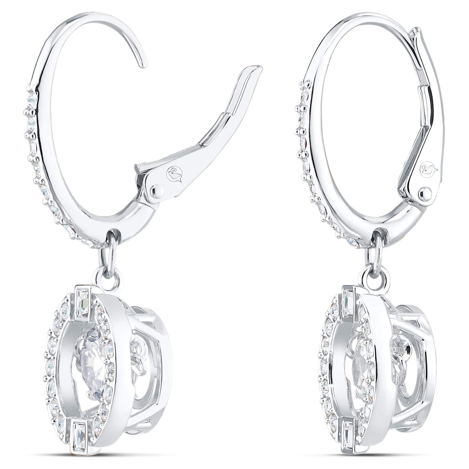 SWAROVSKI Sparkling Dance Round Earrings - White #5504652
