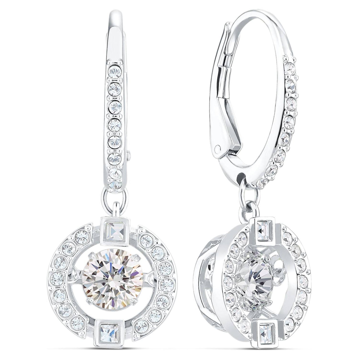 SWAROVSKI Sparkling Dance Round Earrings - White #5504652