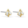 SWAROVSKI Eternal Flower earrings Bee - White & Gold-tone plated #5518143