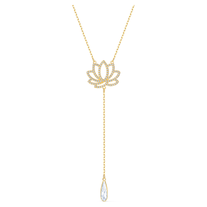 SWAROVSKI Symbolic Lotus Necklace - White & Gold-tone Plated #5521346