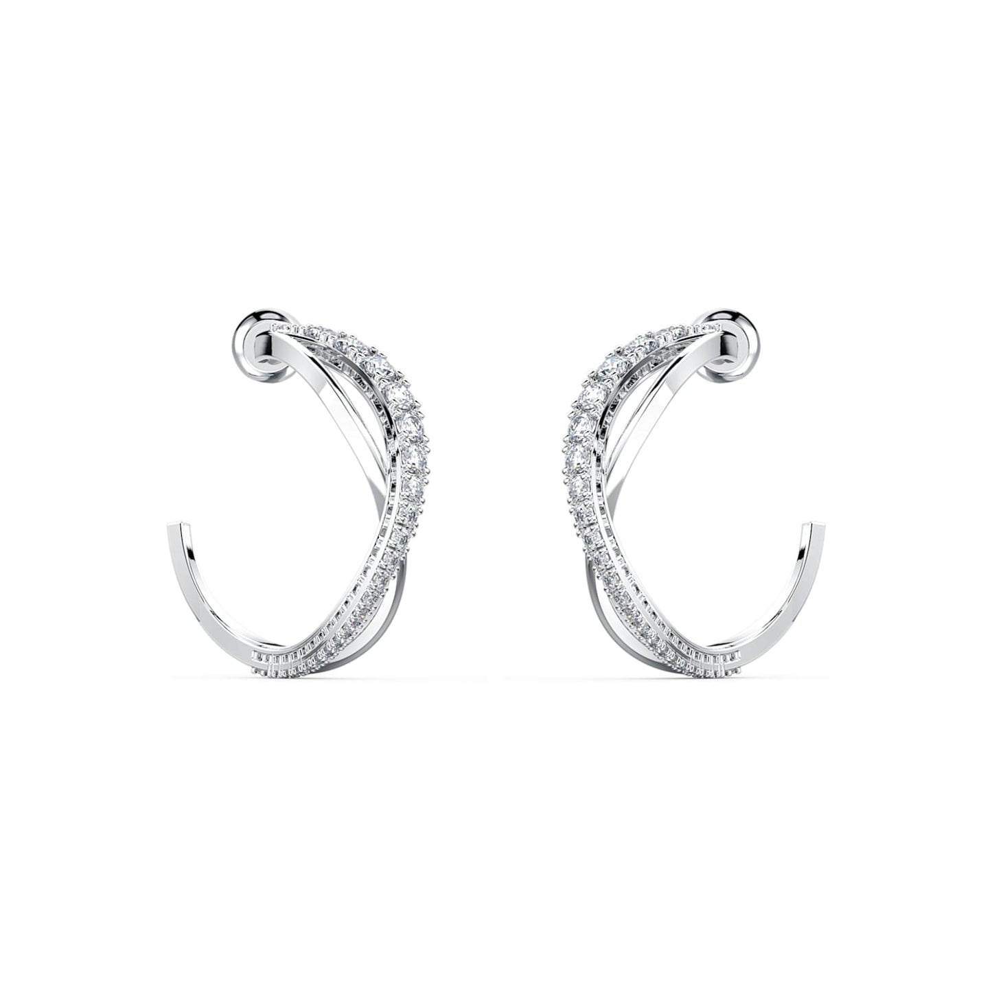 SWAROVSKI Twist Hoop Earrings - White #5563908