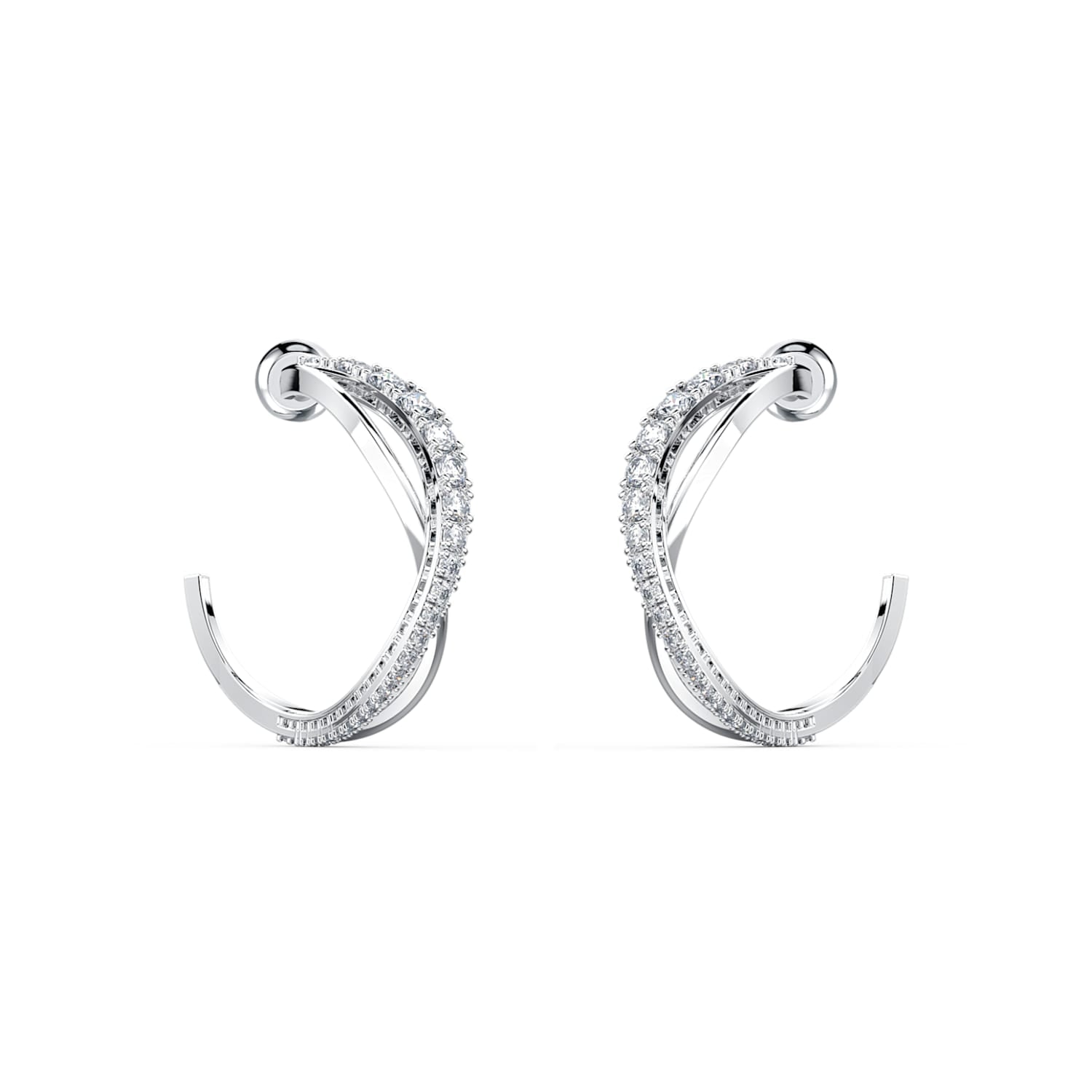 SWAROVSKI Twist Hoop Earrings - White #5563908