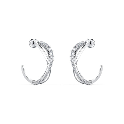 SWAROVSKI Twist Hoop Earrings - White #5563908