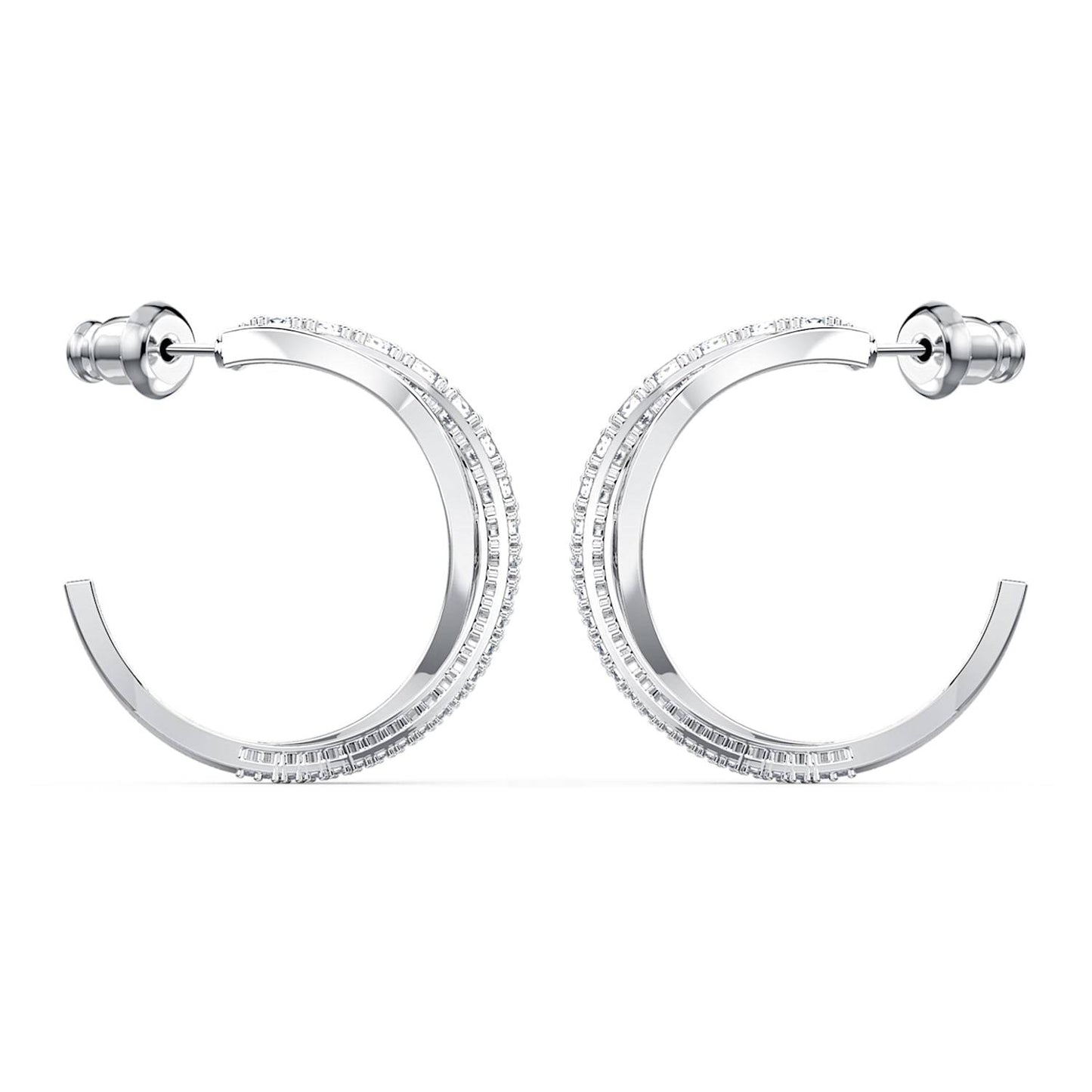 SWAROVSKI Twist Hoop Earrings - White #5563908