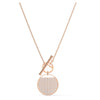 SWAROVSKI Ginger T Bar Necklace - White & Rose Gold Tone Plated #5567529