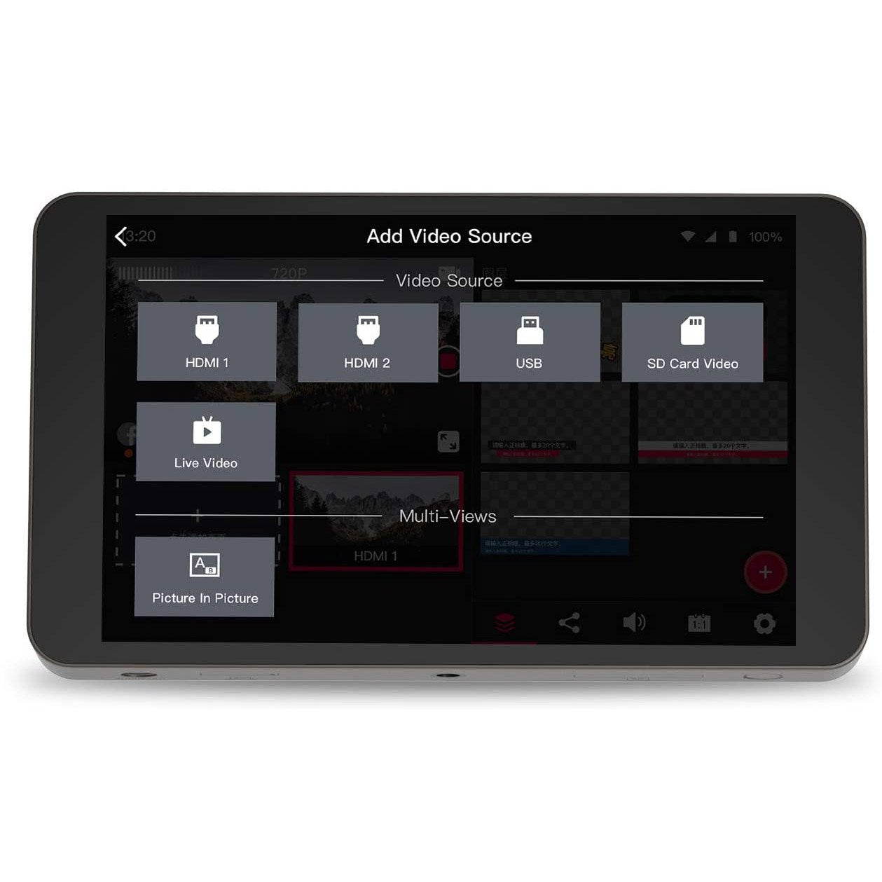 YoloLiv YoloBox Portable Live Stream Studio - Streams to YouTube, Facebook, Twitch video input selector 