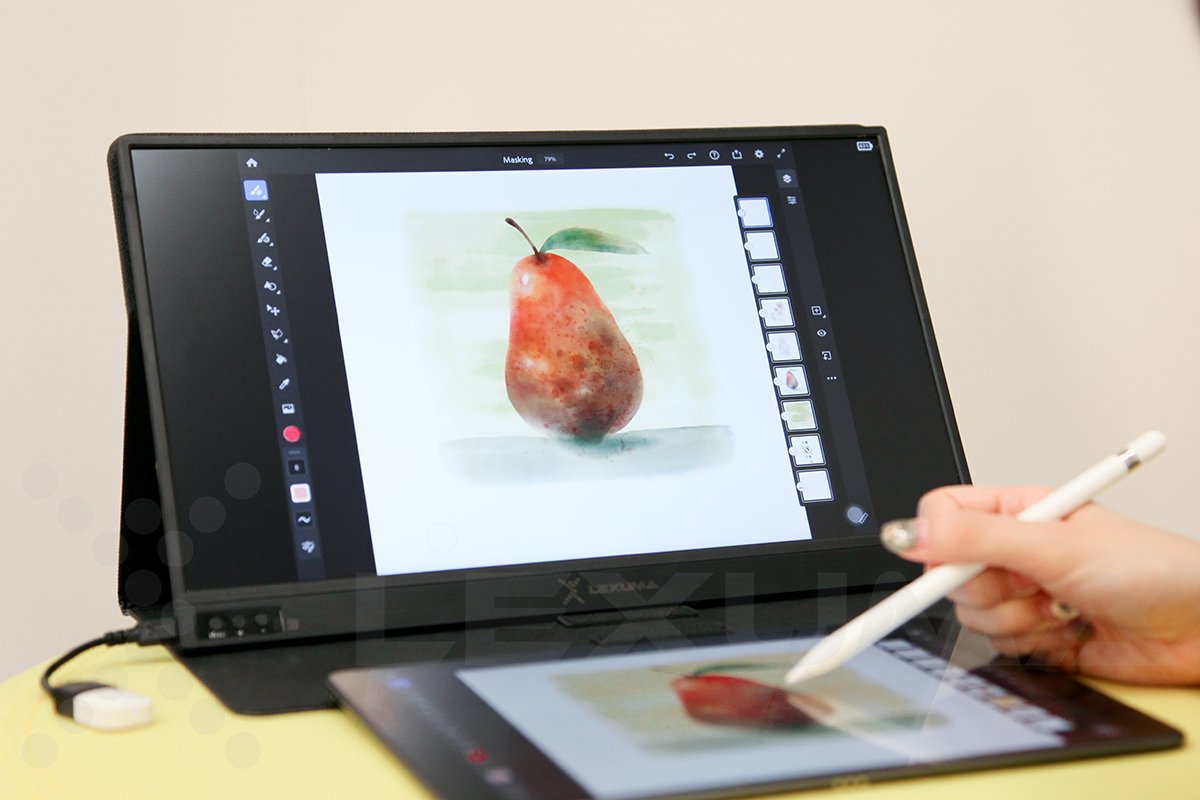 Lexuma XScreen Air - Wireless Portable Monitor 15.6 Ultra Slim 1920x1080 IPS 1080P Full HD with Built-in Battery SmartView Screen Mirroring drawing